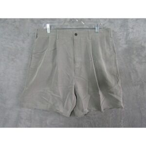 Natural Issue Mens Flat Front Pleated Casual Shorts Tan Size 36